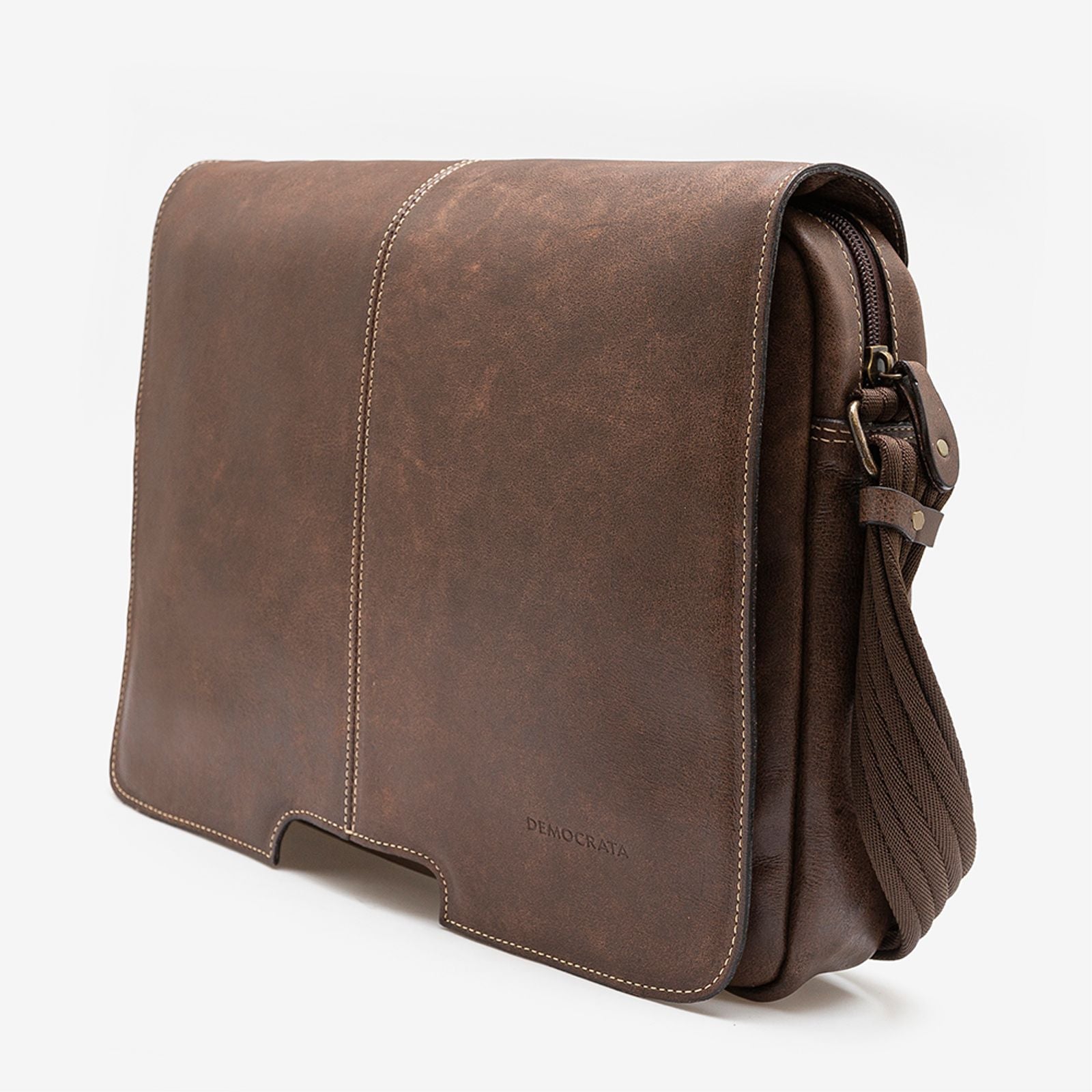 Bolsa Carteiro Em Couro Camel - Image 3